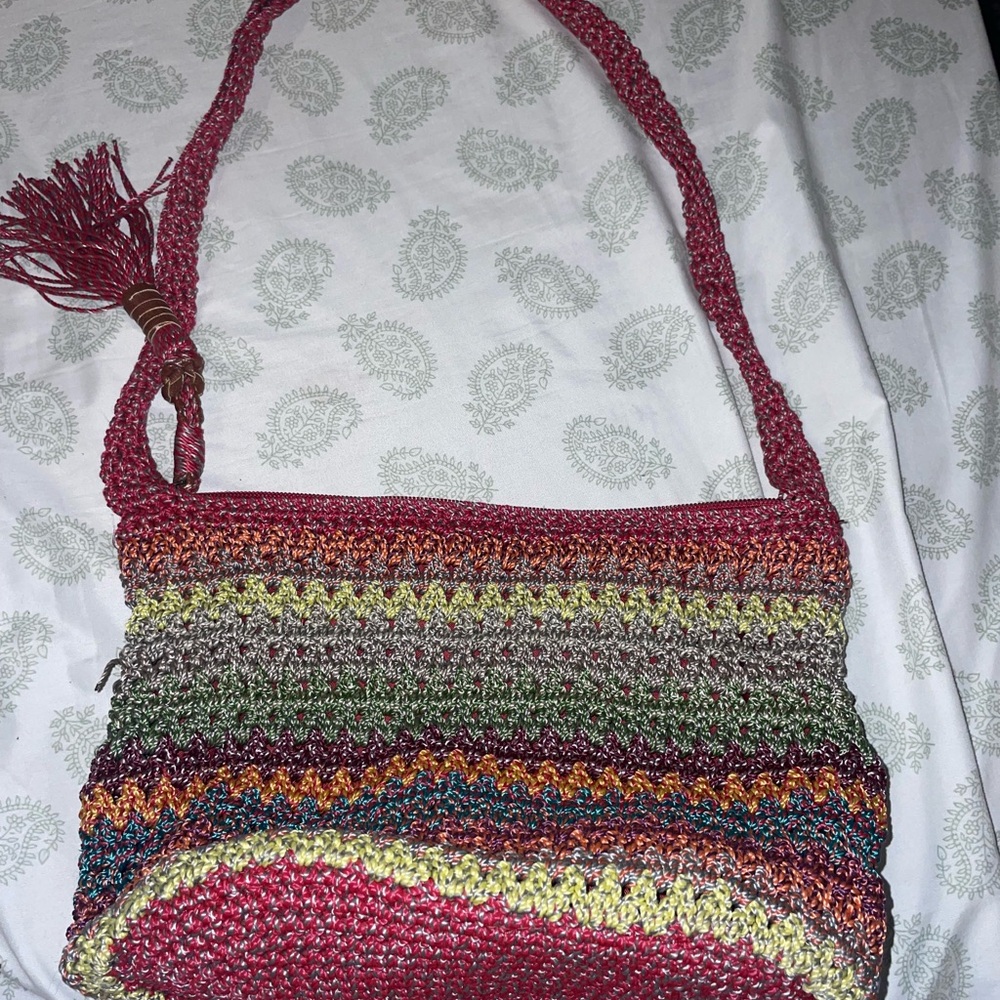 Multicolor Woven Shoulder Bag